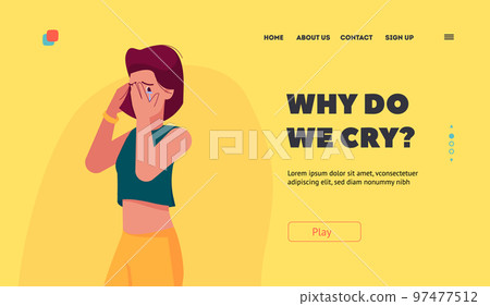 Young Woman Feeling Crying Landing Page Template. Girl Feel Pain and Grief, Sad Female Character Melancholy, Sadness Young Woman Feeling Crying Landing Page Template. Girl Feel Pain and Grief, Sad Female Character Melancholy, Sadness 97477512