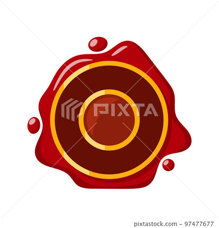 Wax Seal Stamp, Retro Label, Round Quality Mark, Isolated Red Certificate, Document, Letter, Envelope Protection Wax Seal Stamp, Retro Label, Round Quality Mark, Isolated Red Certificate, Document, Letter, Envelope Protection 97477677