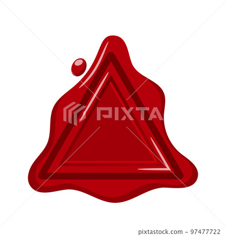 Triangular Wax Seal Stamp. Retro Label, Isolated Red Certificate Tag, Document, Envelope Protection And Certification Triangular Wax Seal Stamp. Retro Label, Isolated Red Certificate Tag, Document, Envelope Protection And Certification 97477722