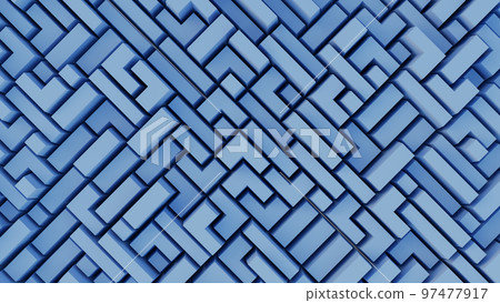 cubes and lines graphic design cubism background abstract art blue shapes 3D illustration 97477917