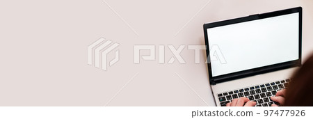 Notebook PC with blank screen and Japanese [ Image of PC work ] 97477926