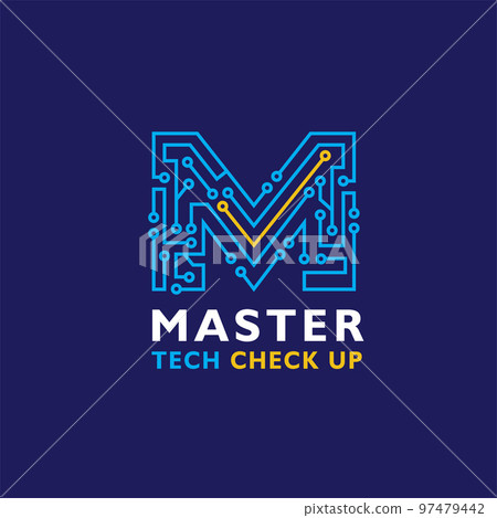 initial Letter M Technology symbol initial Letter M Technology symbol 97479442