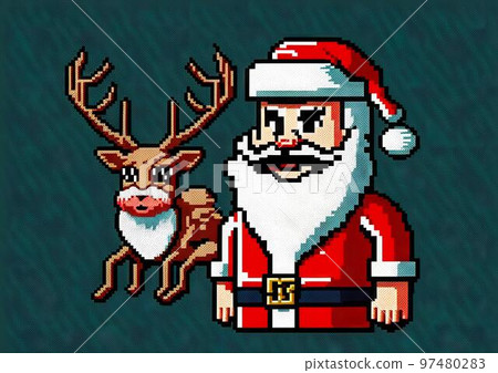 Santa Claus with reindeer Christmas, new year...-插圖素材 [97480283] - PIXTA圖庫