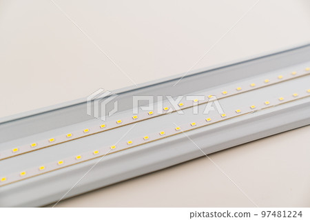 LED lamp on a white background. internal device. LED lamp on a white background. internal device. 97481224