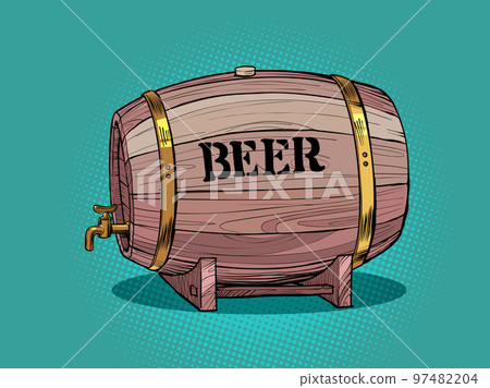 Wooden beer barrel. bar pub restaurant oktoberfest, brewery 97482204