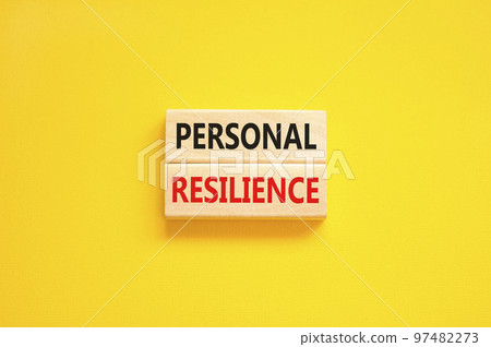 Personal resilience symbol. Concept word Personal resilience typed on wooden blocks. Beautiful yellow table yellow background. Business psychological and personal resilience concept. Copy space. Personal resilience symbol. Concept word Personal resilience typed on wooden blocks. Beautiful yellow table yellow background. Business psychological and personal resilience concept. Copy space. 97482273