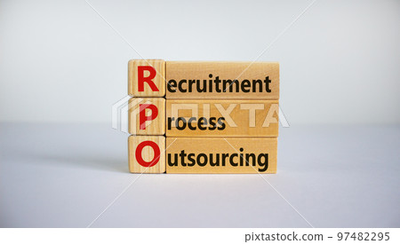 RPO symbol. Wooden blocks with words 'RPO - recruitment process outsourcing'. Beautiful white background. Business and RPO - recruitment process outsourcing concept, copy space. RPO symbol. Wooden blocks with words 'RPO - recruitment process outsourcing'. Beautiful white background. Business and RPO - recruitment process outsourcing concept, copy space. 97482295