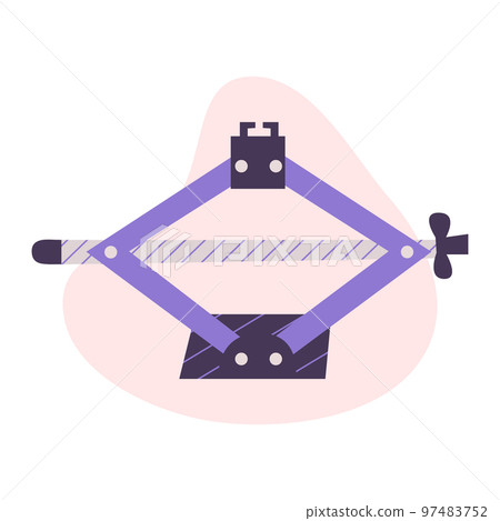 Car jack service equipment. flat vector modern illustration in trendy colors, isolated on a white background 97483752