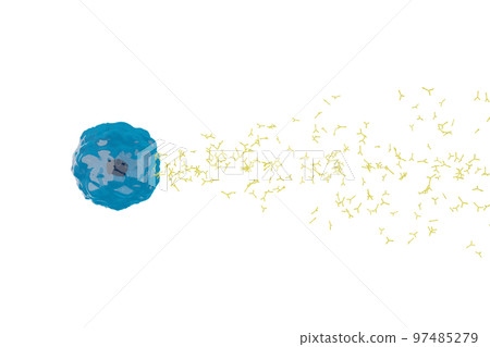 Image of plasma cells producing antibodies 97485279
