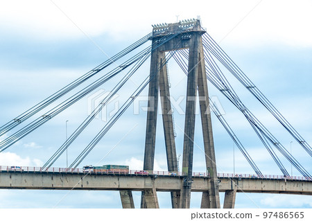 General Belgrano Bridge in Argentina on the Parana River 97486565