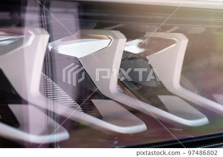 Reflectors on modern car headlight Reflectors on modern car headlight 97486802