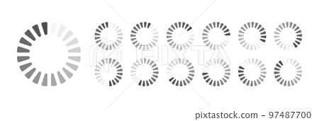 Circular Loading Buffering Icons Vector Video Ready for Animation Gif All Keyframes Frames Bufring Circle Waiting for Connection Buffer Preloader Download Symbol Easy Replace Color 97487700