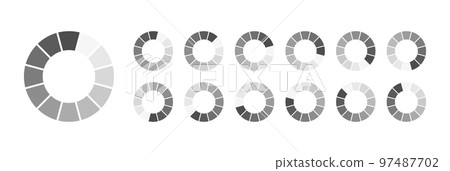 Circular Loading Buffering Icons Vector Video Ready for Animation Gif All Keyframes Frames Bufring Circle Waiting for Connection Buffer Preloader Download Symbol Easy Replace Color 97487702