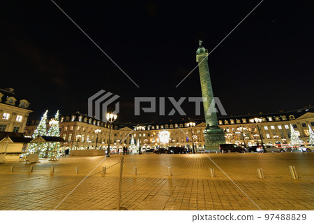 Paris, France. Christmas lights on Place Vendôme. Taken December 12, 2022. Paris, France. Christmas lights on Place Vendôme. Taken December 12, 2022. 97488829