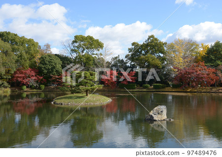 秋天的大覺寺,秋葉的大澤池,佐賀市右京區,京都市 秋天的大覺寺,秋葉的大澤池,佐賀市右京區,京都市 97489476