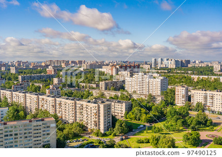 Residential area Saint Petersburg on a summer day. 97490125