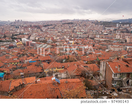 View of the Turkish capital Ankara from the castle on top. View of the Turkish capital Ankara from the castle on top. 97490143