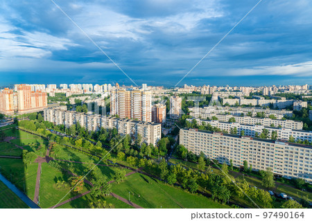 Residential area Saint Petersburg on a summer day. 97490164