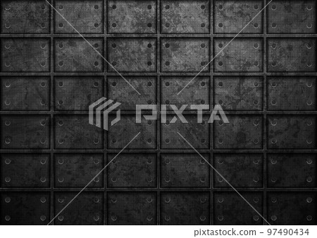 Black grunge technology abstract background with concrete slabs 97490434