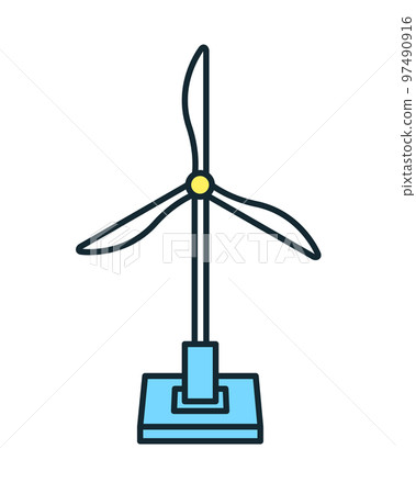 風力發電圖標。矢量圖。 風力發電圖標。矢量圖。 97490916