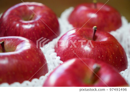 Bright red Fuji apples for gifts 97491496
