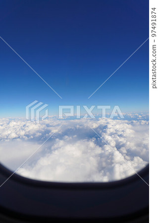 Clouds seen from the sky blue sky 97491874