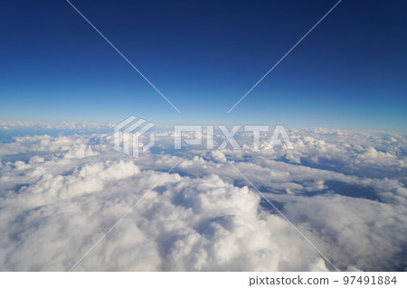 Clouds seen from the sky blue sky 97491884