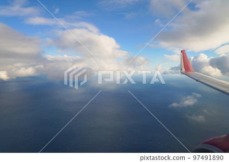 Clouds seen from the sky blue sky Clouds seen from the sky blue sky 97491890