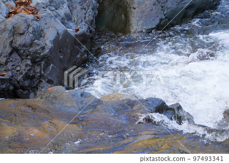 Mountain stream landscape Mountain stream landscape 97493341