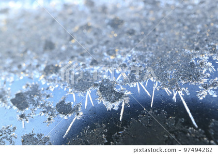 ice crystals on the window 97494282