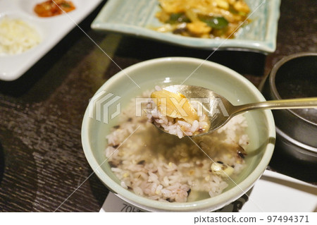Early green tea rice Early green tea rice 97494371
