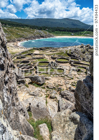 Celtic Castro de Barona, Galician Iron Age forts. Porto do Son, Coruna, Galicia, Spain. Celtic Castro de Barona, Galician Iron Age forts. Porto do Son, Coruna, Galicia, Spain. 97494433