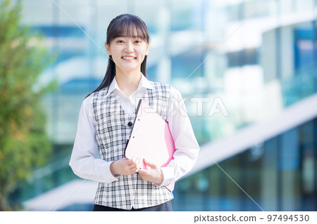 Portrait of a woman wearing a medical clerk's uniform Photography cooperation "LINK FOREST" Portrait of a woman wearing a medical clerk's uniform Photography cooperation "LINK FOREST" 97494530