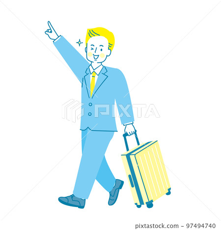 Illustration material of a man wearing a suit to go on a business trip 97494740