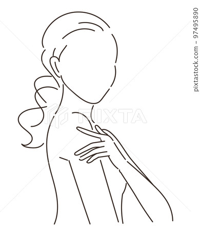 女人的美麗形象(畫線) 女人的美麗形象(畫線) 97495890