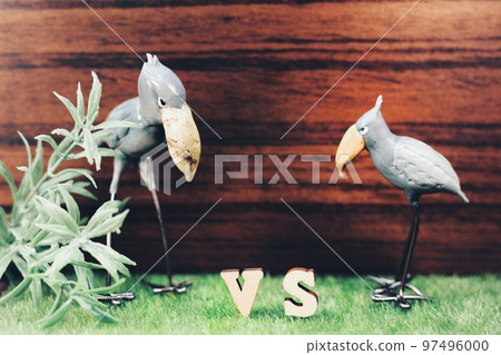 鯨頭鸛圖和 VS 字母 2 鯨頭鸛圖像 鯨頭鸛圖和 VS 字母 2 鯨頭鸛圖像 97496000