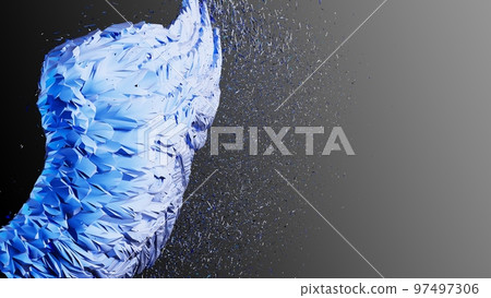 金屬藍色翅膀和顆粒 金屬藍色翅膀和顆粒 97497306