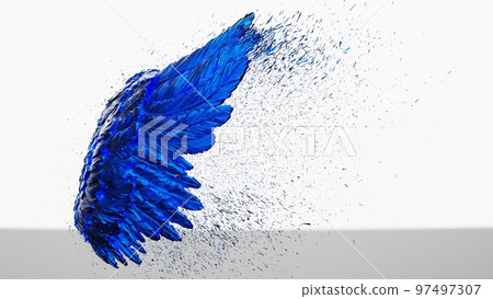 金屬藍色翅膀和顆粒 金屬藍色翅膀和顆粒 97497307