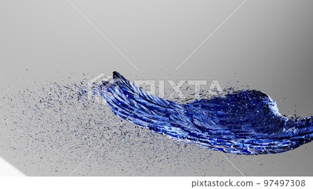 金屬藍色翅膀和顆粒 金屬藍色翅膀和顆粒 97497308