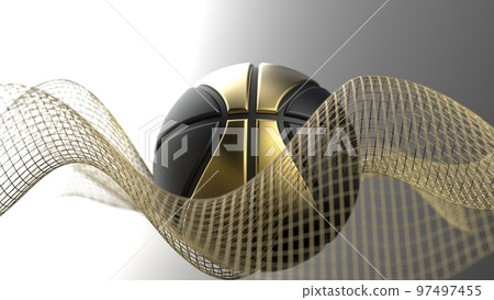 Gold-Black Basketball and Mathematical Geometric Patterns 97497455