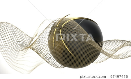 Gold-Black Basketball and Mathematical Geometric Patterns 97497456