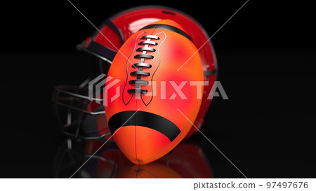 red american football and helmet red american football and helmet 97497676