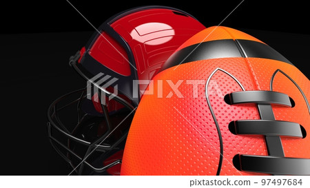 red american football and helmet red american football and helmet 97497684