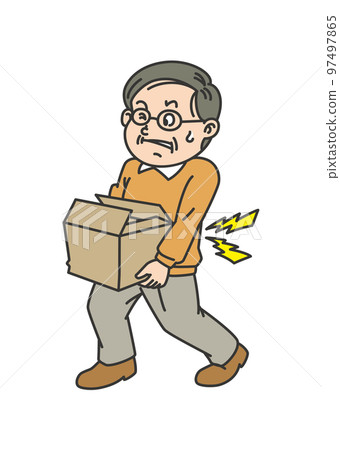 Senior man carrying a bag with a sore back 97497865