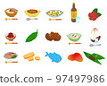 Various Okinawan gourmet ingredients 97497986