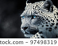 Leopard animal cinematic face,digital art 97498319