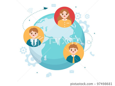 Outsourcing Business with Idea of Teamwork, Company Development, Investment and Project Delegation in Flat Cartoon Hand Drawn Templates Illustration Outsourcing Business with Idea of Teamwork, Company Development, Investment and Project Delegation in Flat Cartoon Hand Drawn Templates Illustration 97498681