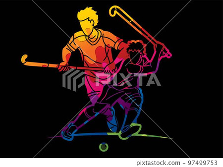 Group of Field Hockey Sport Male Players Mix Action Cartoon Graphic Vector Group of Field Hockey Sport Male Players Mix Action Cartoon Graphic Vector 97499753