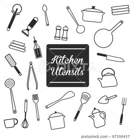 Cookware silhouette vector illustration set / rough 97500457