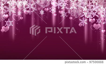 Beautiful snowflake and heart red background material Beautiful snowflake and heart red background material 97500888